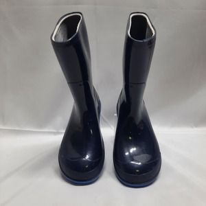 NWOT Unisex Kids Blue Rubber Rain Boots 2-3